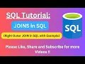 41 Right Outer Join in SQL SQL Server Tutorial