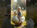 Baby and duck 🦆 #lagu #cover #cat #funny #mybabyjustcaresforme #cute #funnyduck