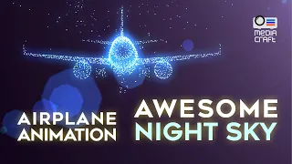 Night Sky Particle Morph Airplane Projection Mapping