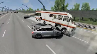 cutting up and speeding in traffic fails - BeamNG Drive