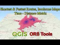 Shortest Fastest Routes Isochrone Maps Time - Distance Matrix using QGIS