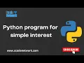 python program for simple interest python programs example