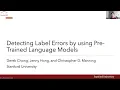 EMNLP 2022 Detecting Label Errors by using Pre-Trained Language Models