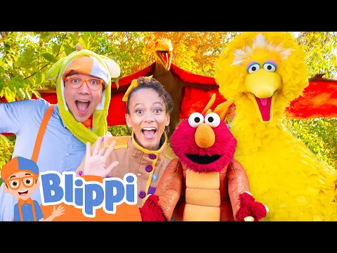 Download MP3 Blippi and Meekah's ROARing Dino Day with Big Bird and friends - Dinosaur Day with Sesame Street!