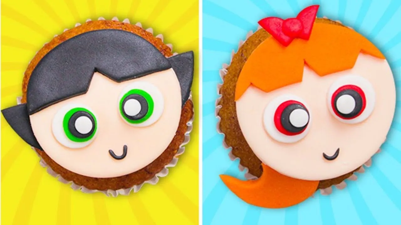 DIY Powerpuff Girls Cupcake Decoration   Cute and Colorful Cupcake Design By Hoopla Recipes