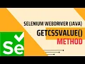 Selenium getCSSValue method in Java FullStackSDET