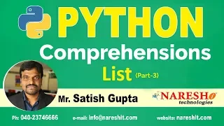 List Comprehension Syntax in Python Part-3 - Python Comprehensions Tutorials by Mr Satish Gupta