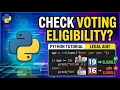 Python Program to Check Voting Eligibility Python if-else Tutorial