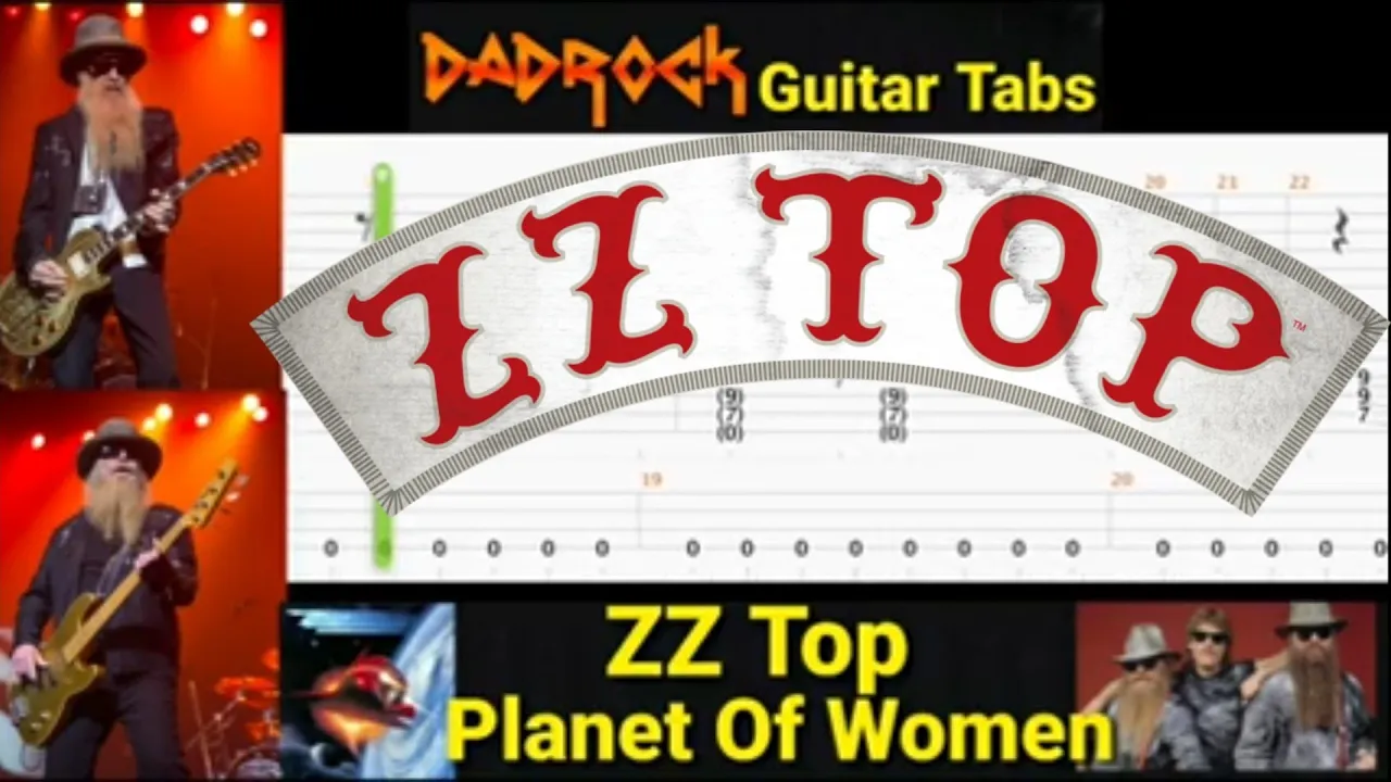 Planet Of Women - ZZ Top - Guitar + Bass TABS Lesson