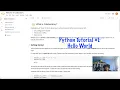 Python Tutorial - Hello World