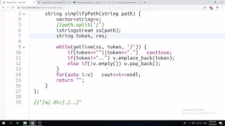LeetCode 71 Simplify Path solution in c and javaScript