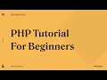 Introduction to PHP Getting Started PHP Tutorial for Beginners