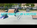 Practicing half cab crook on a flat bar took it up a notch at the end skating in my 30 s