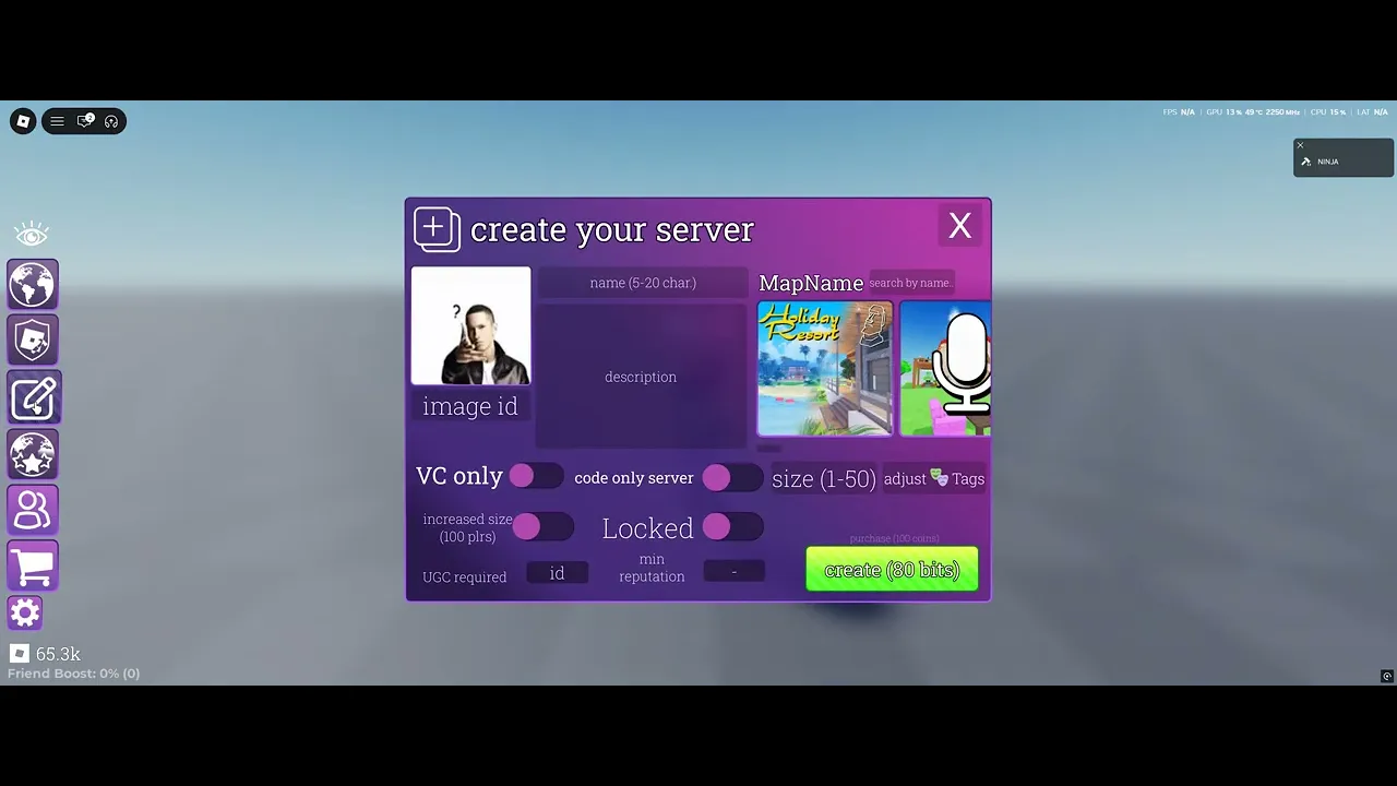 Create/Join/Update custom servers system