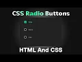 How to Create Custom Radio Buttons Using HTML CSS No JavaScript Modern UI Design Tutorial 2026