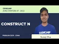 CONN CONSTRUCT N July Starters47 2022 Problem Solutions CodeChef