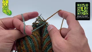 Simple Right-Leaning Crossed Double Decrease in Double-Knitted Brioche