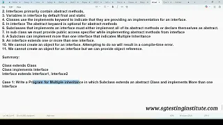 Core Java OOPS Part - 45 Interface Multiple Inheritance Class Abstract Class Interfaces