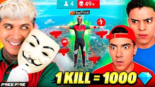 DONATO Y HECTORINO ME DAN 1000 DIAMANTES POR CADA KILL en FREE FIRE 😨🔥