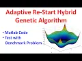 Adaptive Re-Start Hybrid Genetic Algorithm in Matlab