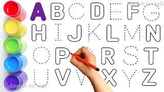 Alphabet, ABC song, ABCD, A to Z, Kids rhymes, collection for writing along dotted lines for toddler