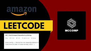 LeetCode First Unique Character in a String AMAZON INTERVIEW QUESTION
