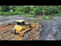 Download Lagu Fantastic New Update Swamp Road Project! Bulldozer SHANTUI + 25Ton Truck Dumping Dirt
