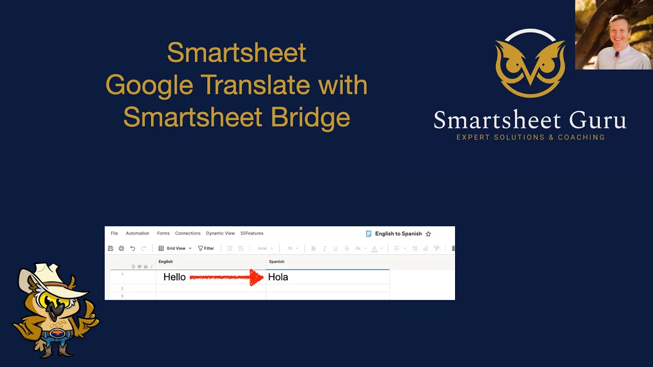 Using Smartsheet Bridge with Google Translate English to Spanish tutorial