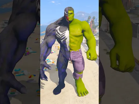 HULK + VENOM = ULTIMATE GIANT HULKVENOM 🔥 #shorts #gta5 #hulk