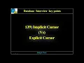 DB139 Implicit Cursor Vs Explicit Cursor