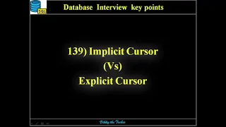 DB139 Implicit Cursor Vs Explicit Cursor