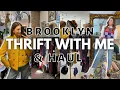 THRIFT WITH ME IN BROOKLYN local vintage shopping in and try-on haul