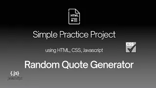 Simple Project using HTML CSS JavaScript Random Quote Generator