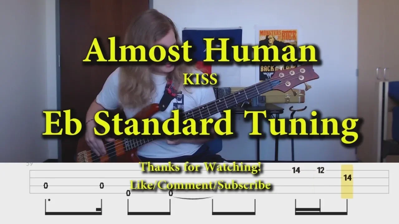 Almost Human - KISS (Bass Cover with Tabs)