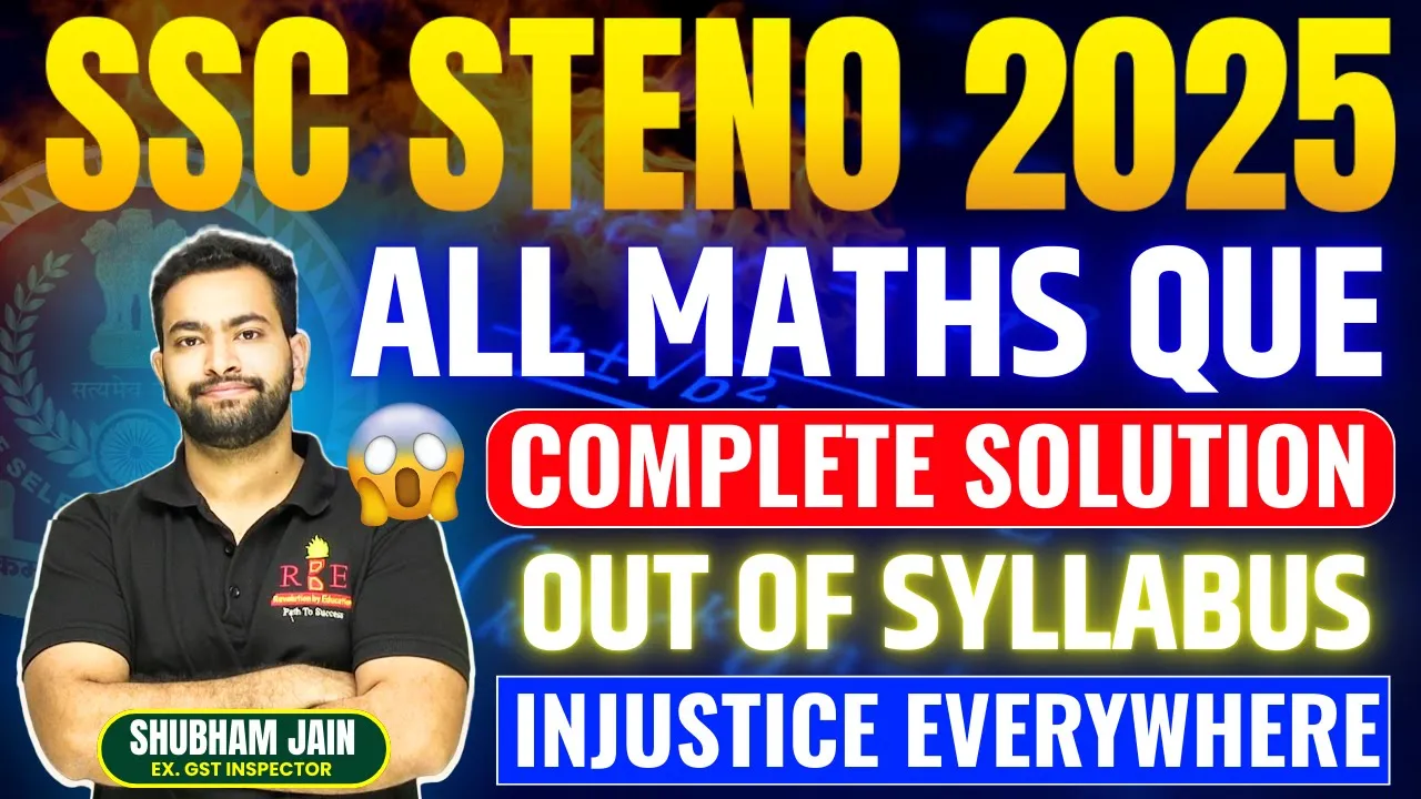 SSC Stenographer 2025 all Maths questions | Probability, Permuation के भी सवाल" by Shubham Sir😬