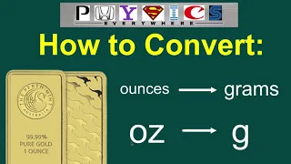 EASY How to Convert OUNCES to GRAMS Ounce to Gram Conversion oz-g