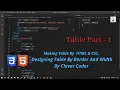 Making Table By HTML CSS Designing Table By Border Width Bangla Tutorial On Web Design No 17