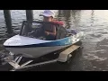 Download Lagu Two year old drives his own mini petrol powered speed boat.