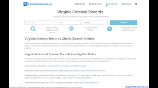 Virginia Criminal Records Search Criminal And Arrest Public Records Online