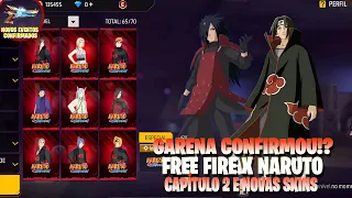 GARENA CONFIRMOU!? CAPÍTULO 2 FREE FIRE X NARUTO COM ITACHI, MADARA E MAIS! NOVOS EVENTOS CHEGANDO!