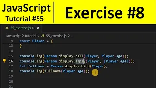 JavaScript Tutorial 55 - apply vs call vs bind methods in JavaScript