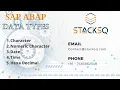 SAP ABAP Demo Session Data Types StacksQ
