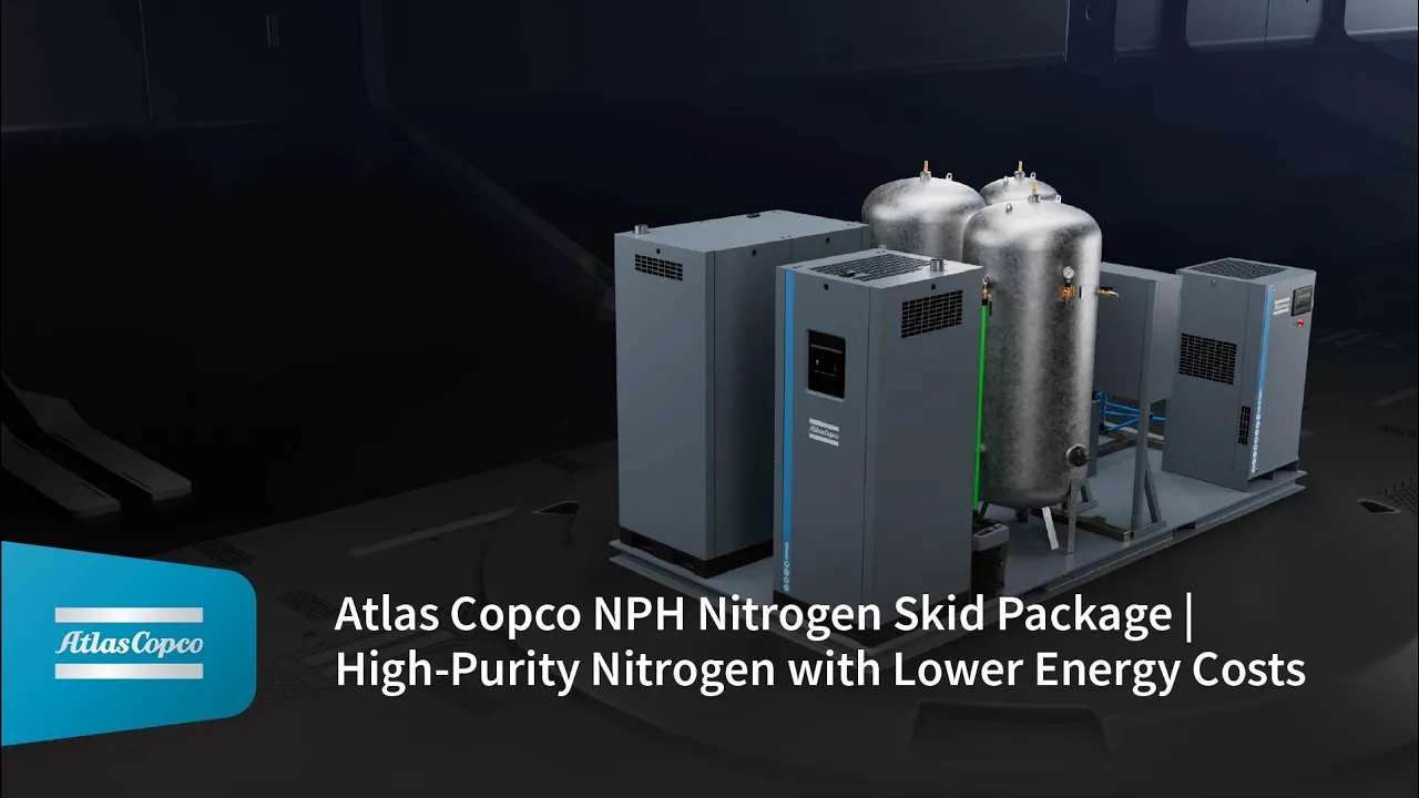 Atlas Copco NPH nitrogen skid CGI video