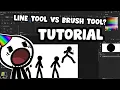 How to draw a Stick Figure Line vs Brush - Stick Figure Tutorial