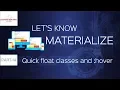 Materialize CSS Tutorial - Quick float and Hover classes