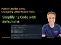 Simplifying code with defaultdict in python