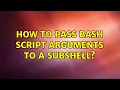How to pass bash script arguments to a subshell 6 Solutions