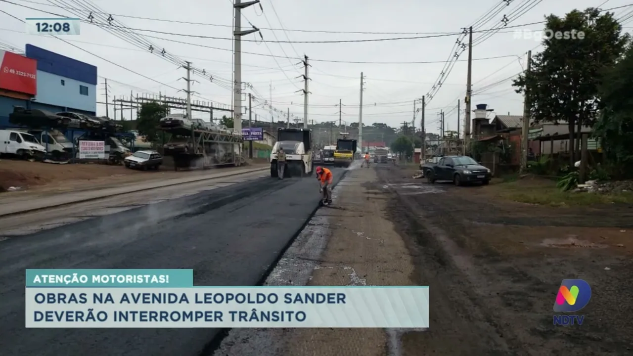 Obras na Avenida Leopoldo Sander deverão interromper trânsito