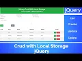 Crud with Local Storage jQuery jQuery tutorial jQuery tutorial for beginners