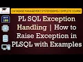 L105 PL SQL Exception Handling How to Raise Exception in PLSQL with Examples DBMS Lectures